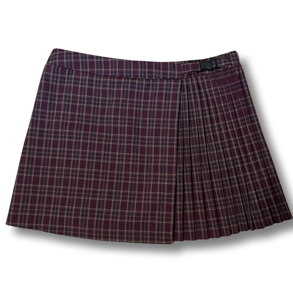 Checkered Burgundy Tennis Skirt